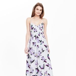 Banana Republic floral pintuck dress